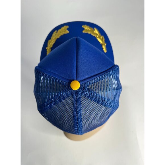 Disneyland Vintage Blue & Gold Trucker Hat With Adjustable Snapback - Picture 6 of 16